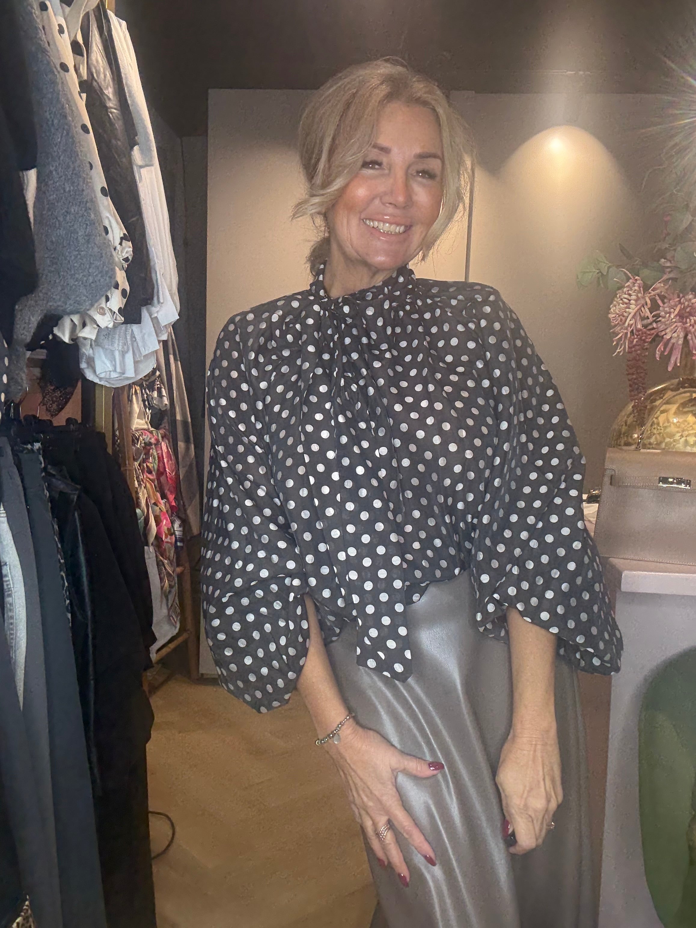 Polkadot kleine stip taupe